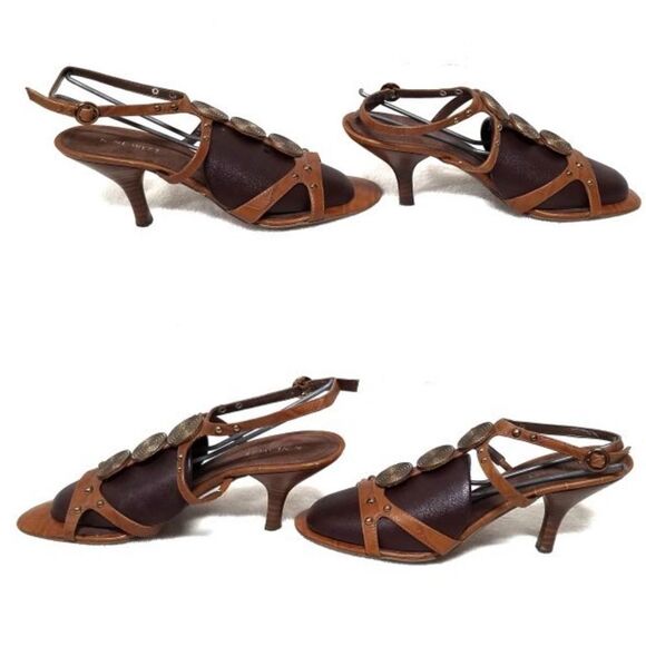 NINE West Robertao Strappy Open Toe Kitten Heels 7 - Picture 2 of 8